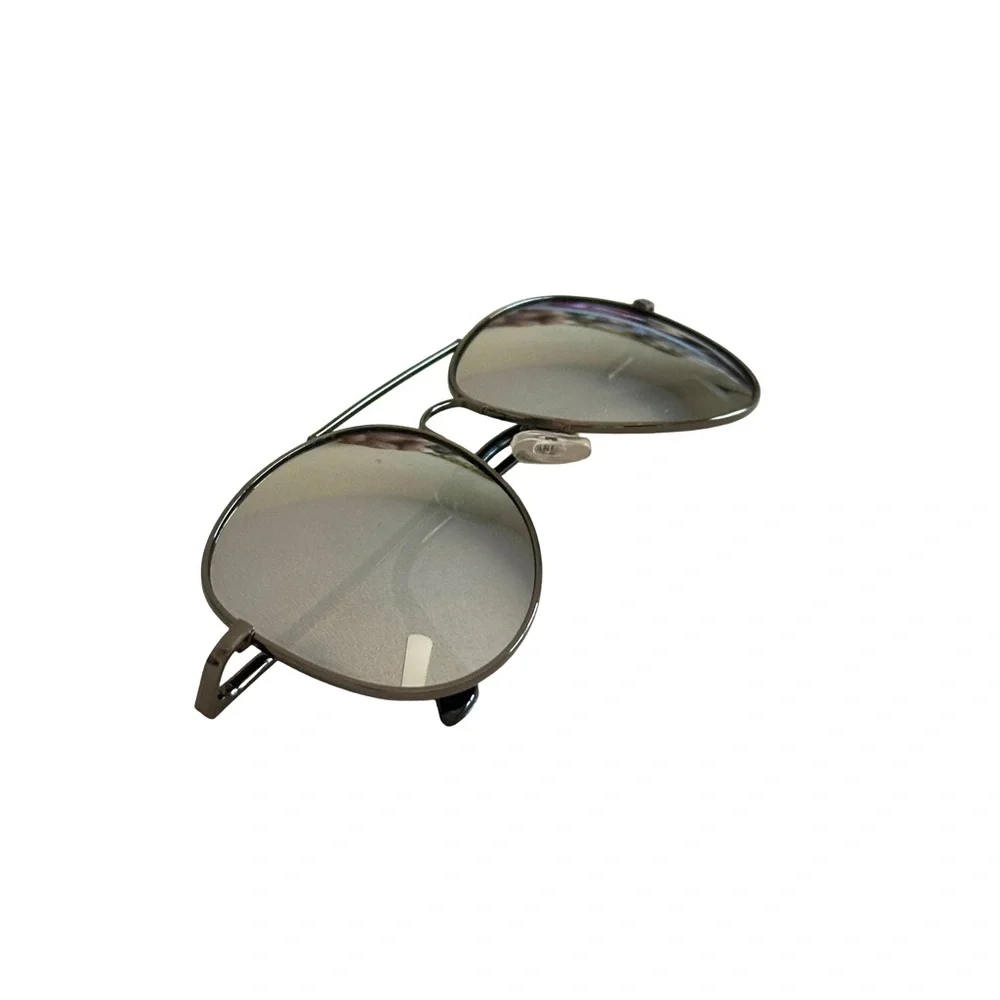 Silver Aviator Sunglasses Reflective Lenses Metal Frame Unisex Classic GUC